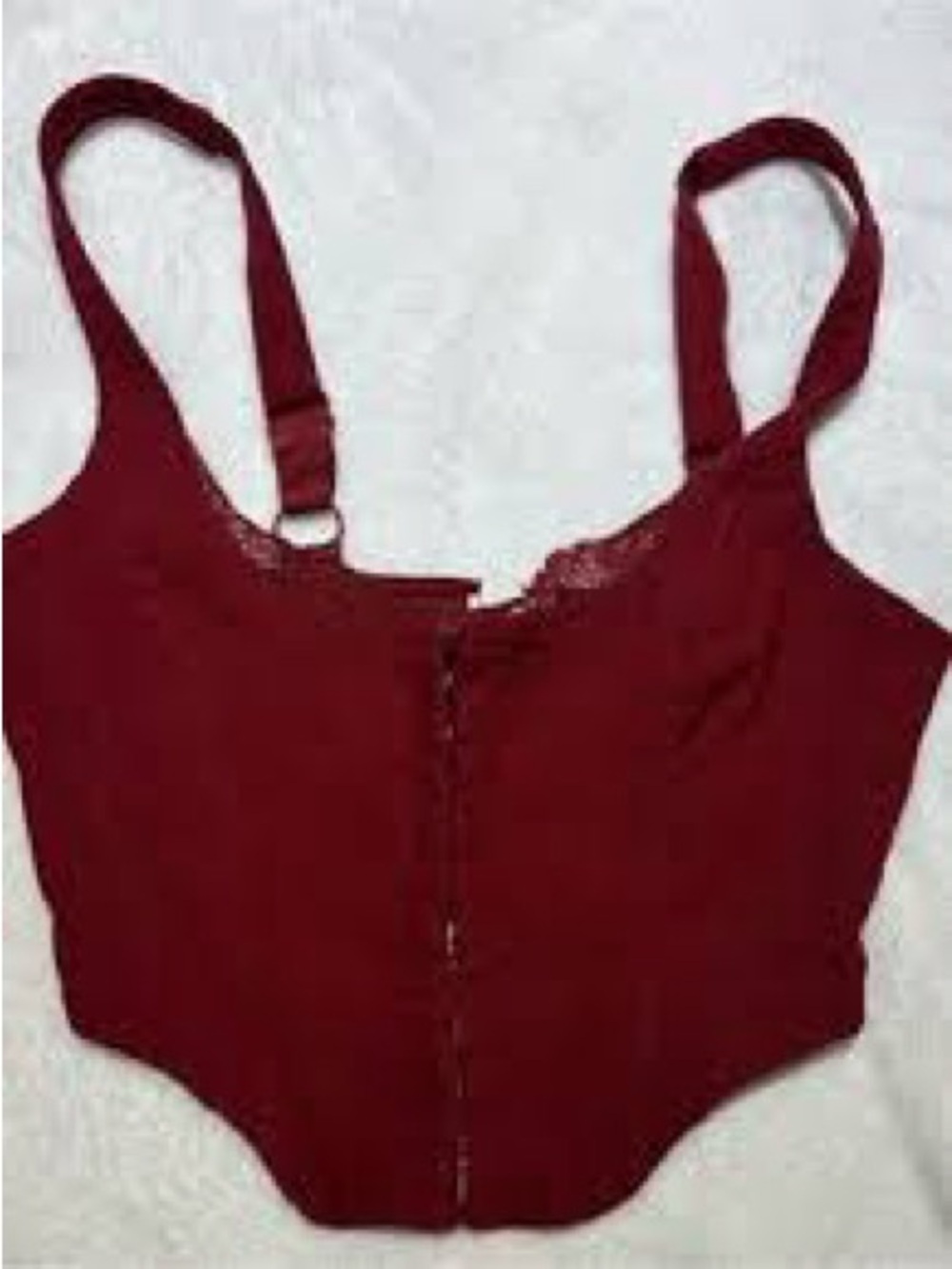 Garage Red Faye Lace Trim Bustier S